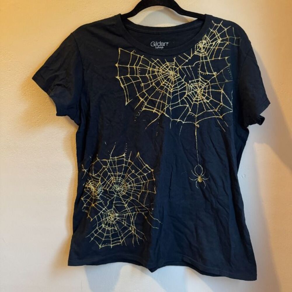 Gold Glitter Spider Tee